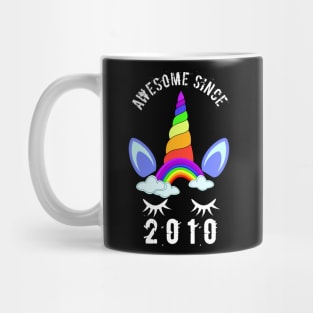 Awesome Since 2010 unicorn birthday 10th gift shirt Mug